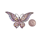 Butterfly Crystal Pin Brooch - 7 Colors (06263)(3.75x2.5in)