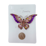 Butterfly Crystal Pin Brooch - 7 Colors (06263)(3.75x2.5in)