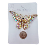 Butterfly Crystal Pin Brooch - 7 Colors (06263)(3.75x2.5in)