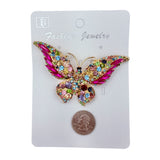Butterfly Crystal Pin Brooch - 7 Colors (06263)(3.75x2.5in)