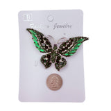 Butterfly Crystal Pin Brooch - 7 Colors (06263)(3.75x2.5in)