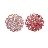 Large Crystal Casting Flower Pin Brooch - 2 Colors (0644)