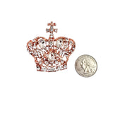 Royal Crown w/ Cross Top Pin Brooch - 12 Colors Available (06626)(2x2in)