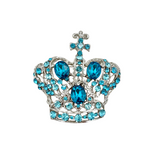 Royal Crown w/ Cross Top Pin Brooch - 12 Colors Available (06626)(2x2in)