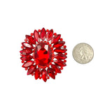 Crystal Casting Wreath Flower Burst Brooch - 4 Colors (06498)(2x2.25in)