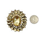 Crystal Casting Wreath Flower Burst Brooch - 4 Colors (06498)(2x2.25in)