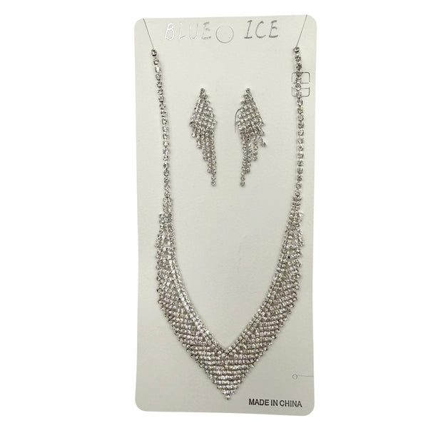Rhinestone Necklace & Earring Evening Set (10892)