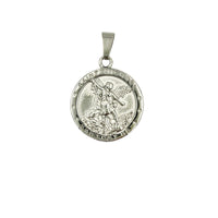 Stainless Steel Saint Michael Protect Us Pendant (1.2x1.5in)