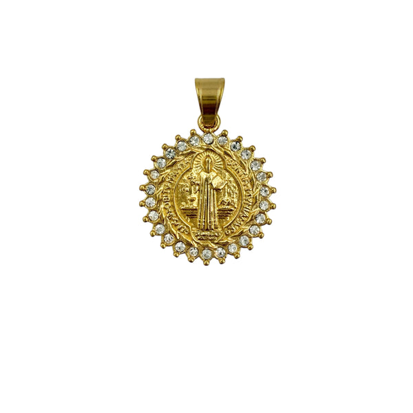 Gold Plated Stainless Steel San Benito Pendant (8223)(1x1.5in)