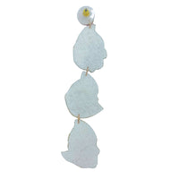 3 Tiered Ghost Boo Seed Bead Earrings in 2 Colors - Beaded, Halloween (1x4in)