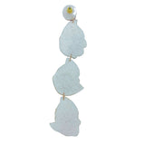 3 Tiered Ghost Boo Seed Bead Earrings in 2 Colors - Beaded, Halloween (1x4in)