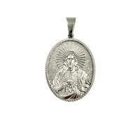 Stainless Steel Jesus Halo Portrait Pendant (1x1.75in)