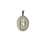Stainless Steel Guadalupe Halo Portrait Pendant (1x1.75in)