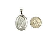 Stainless Steel Guadalupe Halo Portrait Pendant (1x1.75in)