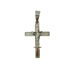 Stainless Steel Cross Crucifix Outline  Pendant (1030)(1.5x3in)