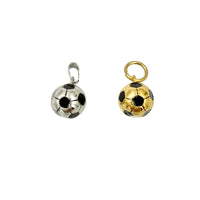 Stainless Steel Soccer Pendant in Silver or Gold  (3381)(0.50x0.75in)