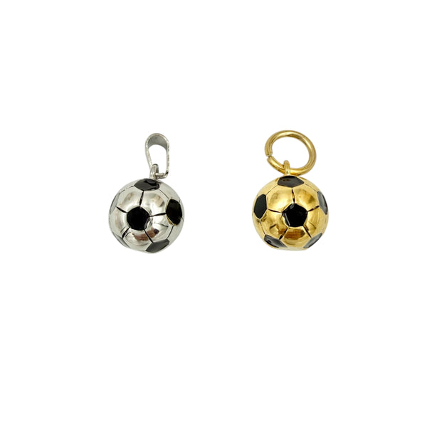 Stainless Steel Soccer Pendant in Silver or Gold  (3381)(0.50x0.75in)