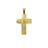 Stainless Steel Padre Nuestro Cross Pendant (4092)(1.2x2in)