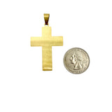 Stainless Steel Padre Nuestro Cross Pendant (4092)(1.2x2in)