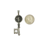 Stainless Steel San Benito Key Pendant (1116)(0.75x2.25in)