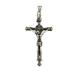 Stainless Steel Large Crucifix INRI Pendant (4069)(1.5x3.5in)