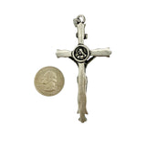 Stainless Steel Large Crucifix INRI Pendant (4069)(1.5x3.5in)