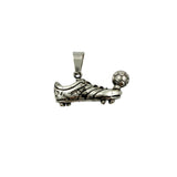 Stainless Steel Football Soccer Themed Pendant (3714)(1.25x0.75in)