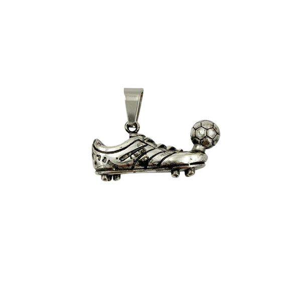 Stainless Steel Football Soccer Themed Pendant (3714)(1.25x0.75in)