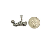 Stainless Steel Football Soccer Themed Pendant (3714)(1.25x0.75in)