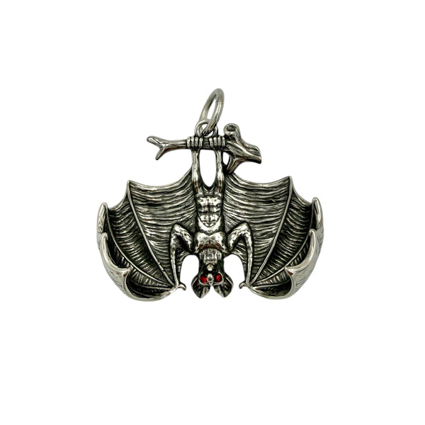 Stainless Steel Upside Down Hanging Bat Pendant (1.5x1.5in)