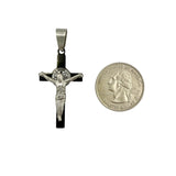 Stainless Steel Crucifix San Benito Pendant (6049)(0.75x2in)