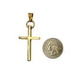 Gold Plated Stainless Steel Cross Pendant (4096)(0.8x2.25in)