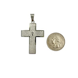 Stainless Steel Padre Nuestro Cross Pendant (4092)(1.2x2in)