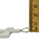 Stainless Steel Padre Nuestro Cross Pendant (4092)(1.2x2in)