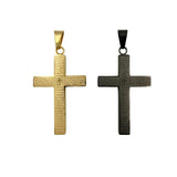 Stainless Steel Lord's Prayer Cross Pendant (1556)(1.2x2in)