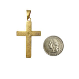 Stainless Steel Lord's Prayer Cross Pendant (1556)(1.2x2in)