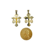 Stainless Steel Small Crucifix San Benito Pendant - 3 Colors (3342)(0.75x1.25in)