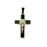 Stainless Steel Cross Crucifix San Benito Pendant (5060)(1.2x2in)