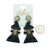 Witch Seed Bead Earrings - Beaded, Halloween (1.625x2.75in)