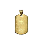 Stainless Steel Padre Nuestro Dog Tag Pendant (3081)(1x1.75in)