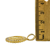 Stainless Steel Guadalupe Crystal Round Halo Portrait Pendant (8230)(1x1.25in)