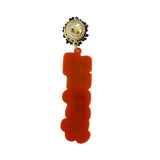 Acrylic Trick or Treat Word Beaded Halloween Earrings (.8x3.25in)