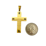 Stainless Steel Padre Nuestro Cross Pendant (5066)(1x2in)