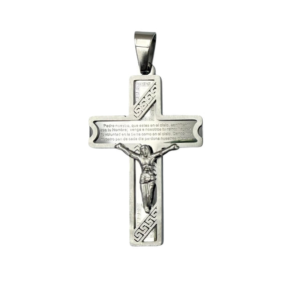 Stainless Steel Cross Crucifix San Benito Pendant (5081)(1.25x2in)