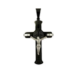 Stainless Steel Cross Crucifix San Benito Pendant (5068)(1x2in)