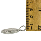 Stainless Steel Guadalupe Crystal Round Halo Portrait Pendant (8382)(1x1.5in)