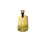 Stainless Steel Padre Nuestro Small Dog Tag Pendant (3031)(0.5x0.9in)