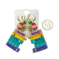 Read More Books Teacher Seed Bead Earrings - School, Beaded (1.25x2.75in)