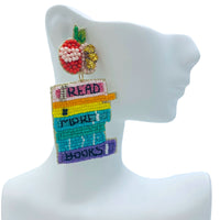 Read More Books Teacher Seed Bead Earrings - School, Beaded (1.25x2.75in)