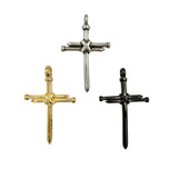 Stainless Steel Nail Cross Pendant -3 Colors (1226)(1.5x2.25in)